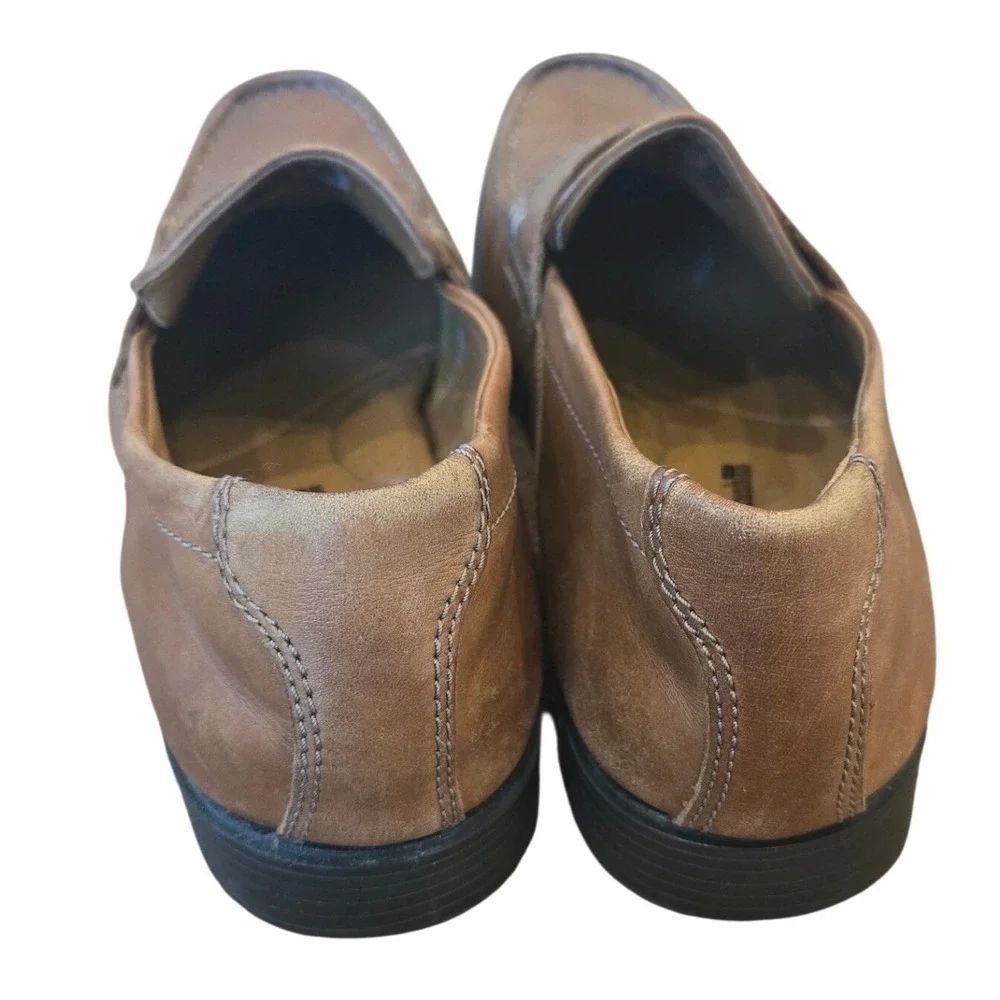 Clarks Collection Men's Brown Leather Penny Loafers Driving Shoes Slip‎ On 10.5M